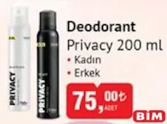 PRİVACY DEODORANT 200 ML PRİVACY DEODORANT 200 ML